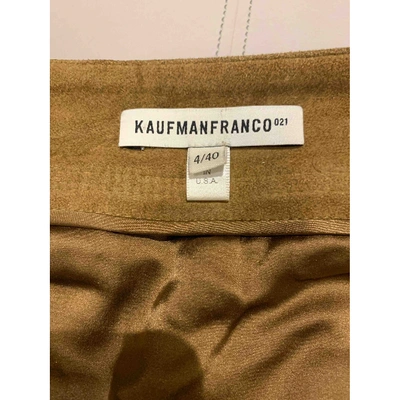 Pre-owned Kaufmanfranco Leather Mini Skirt In Brown