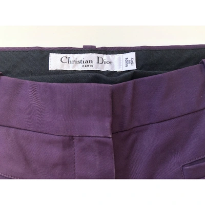 Pre-owned Dior Straight Pants In Purple