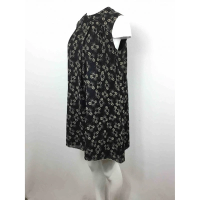 Pre-owned Anna Sui Silk Mini Dress In Black