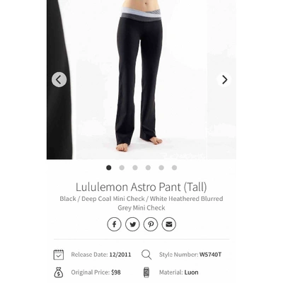 Pre-owned Lululemon Black Trousers