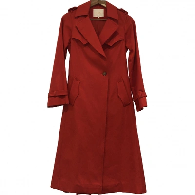 Pre-owned Maje Trench Coat In Red