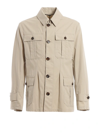 Shop Dolce & Gabbana Cotton Twill Sahara Jacket In Beige