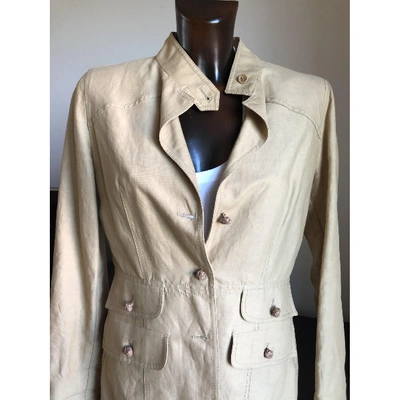 Pre-owned Fay Linen Blazer In Camel