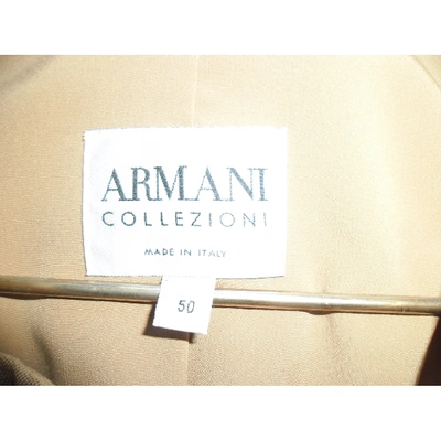 Pre-owned Armani Collezioni Wool Jumpsuit In Camel