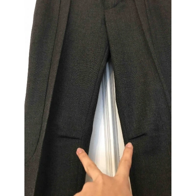 Pre-owned Chloé Wool Trousers In Grey