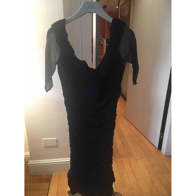 Pre-owned Luisa Beccaria Blue Silk Dress
