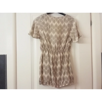 Pre-owned Sandro Silk Tunic In Beige