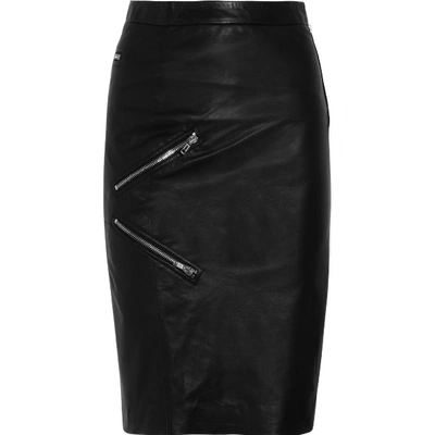 Pre-owned Band Of Outsiders Leather Mid-length Skirt In Black