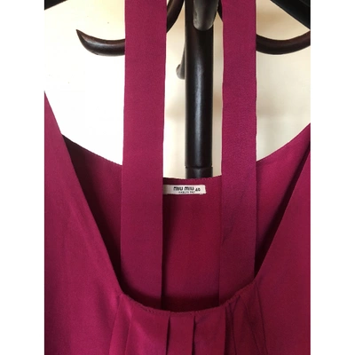 Pre-owned Miu Miu Silk Mid-length Dress In Pink