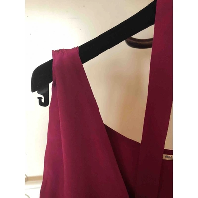 Pre-owned Miu Miu Silk Mid-length Dress In Pink
