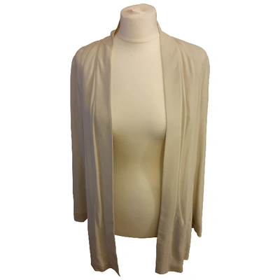 Pre-owned Eileen Fisher Silk Jacket In White