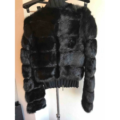 Pre-owned Versace Black Mink Jacket