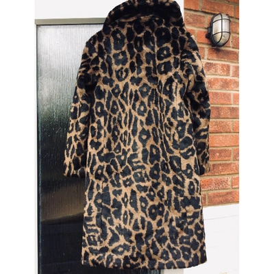 Pre-owned Kendall + Kylie Faux Fur Coat In Black