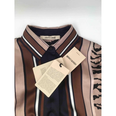 Pre-owned Roberto Cavalli Silk Shirt In Brown