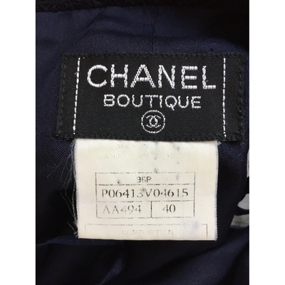 Pre-owned Chanel Wool Skirt In Blue