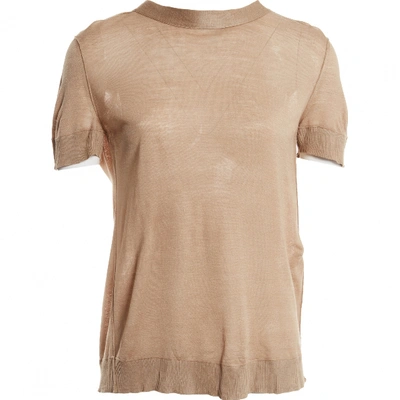 Pre-owned Lanvin Silk T-shirt In Beige