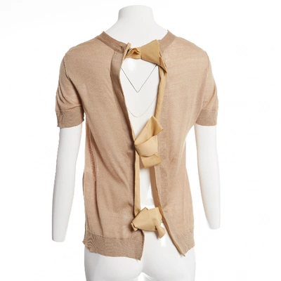 Pre-owned Lanvin Silk T-shirt In Beige