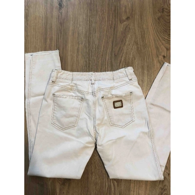 Pre-owned Dolce & Gabbana Straight Jeans In Beige