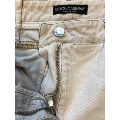 Pre-owned Dolce & Gabbana Straight Jeans In Beige