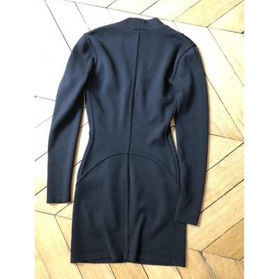 Pre-owned Alaïa Wool Mini Dress In Black