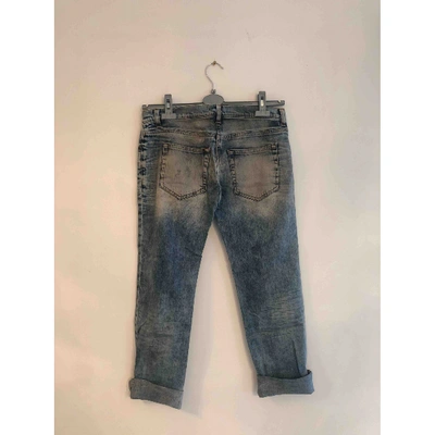 Pre-owned Balmain Blue Cotton Jeans