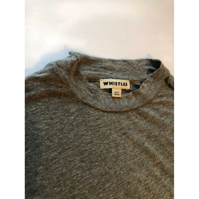 Pre-owned Whistles Linen Jersey Top In Grey