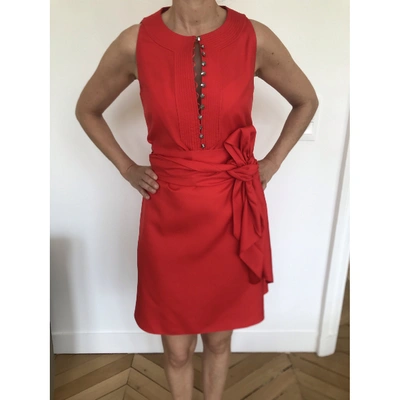 Pre-owned Azzaro Silk Mini Dress In Red