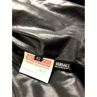 Pre-owned Versace Black Synthetic Coat