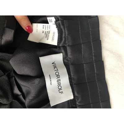 Pre-owned Viktor & Rolf Silk Mid-length Skirt In Black