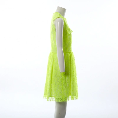 Pre-owned Msgm Lace Mid-length Dress In Yellow