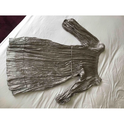 Pre-owned Gerard Darel Grey Silk Dress