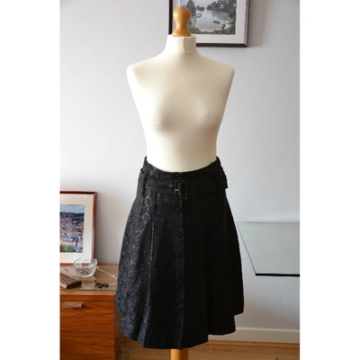 Pre-owned Prada Silk Mid-length Skirt In Black