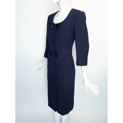 Pre-owned Simonetta Navy Wool Dress