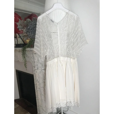 Pre-owned Nina Ricci Silk Mid-length Dress In Ecru