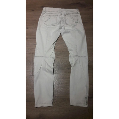 Pre-owned Maje White Cotton - Elasthane Jeans