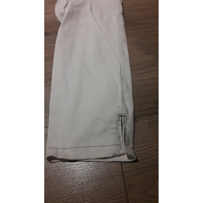 Pre-owned Maje White Cotton - Elasthane Jeans