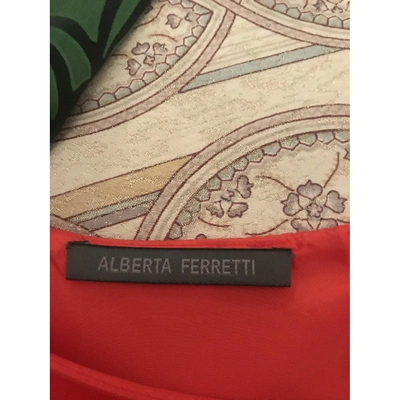 Pre-owned Alberta Ferretti Silk Dress In Red