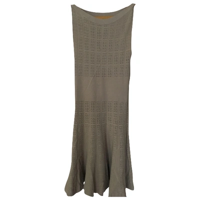 Pre-owned Vicedomini Mid-length Dress In Beige