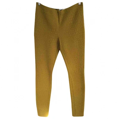 Pre-owned M Missoni Wool Slim Pants In Yellow