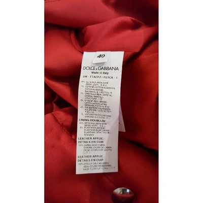 Pre-owned Dolce & Gabbana Red Silk Skirt