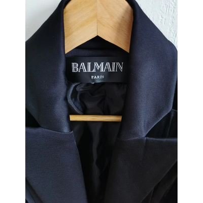 Pre-owned Balmain Velvet Blazer In Black