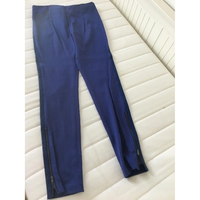 Pre-owned Catherine Malandrino Blue Synthetic Trousers