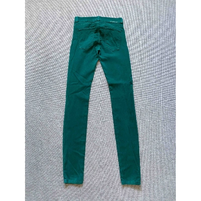 Pre-owned Current Elliott Slim Trousers In Green