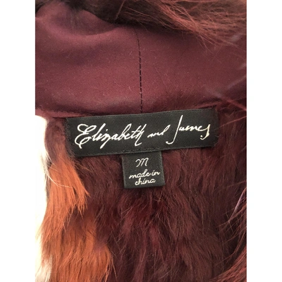 Pre-owned Elizabeth And James Burgundy Rabbit Jacket