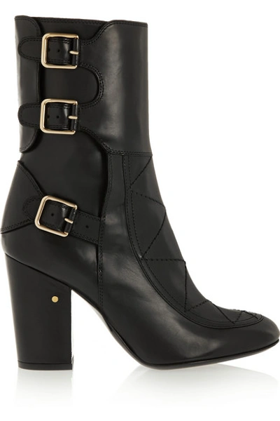 Shop Laurence Dacade Merli Buckled Leather Boots In Black