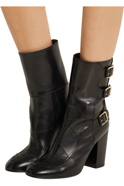 Shop Laurence Dacade Merli Buckled Leather Boots In Black