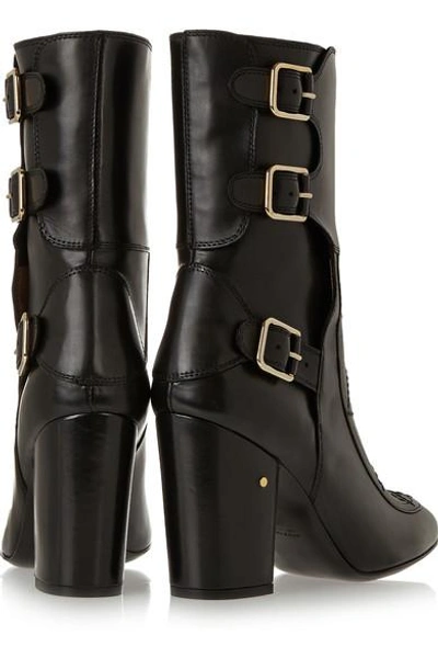 Shop Laurence Dacade Merli Buckled Leather Boots In Black