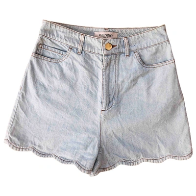 Pre-owned Valentino Blue Denim - Jeans Shorts