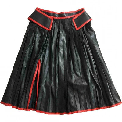 Pre-owned Givenchy Black Leather Skirt