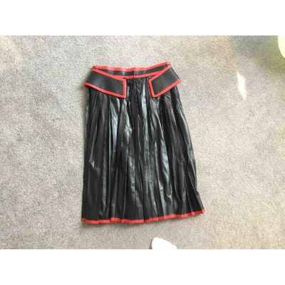 Pre-owned Givenchy Black Leather Skirt